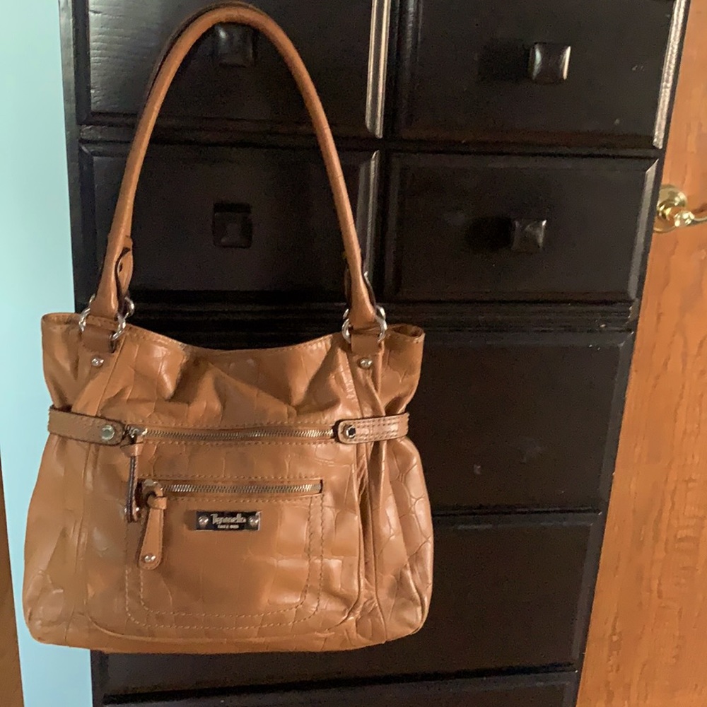 Tignanello Tan Leather Shoulder Bag